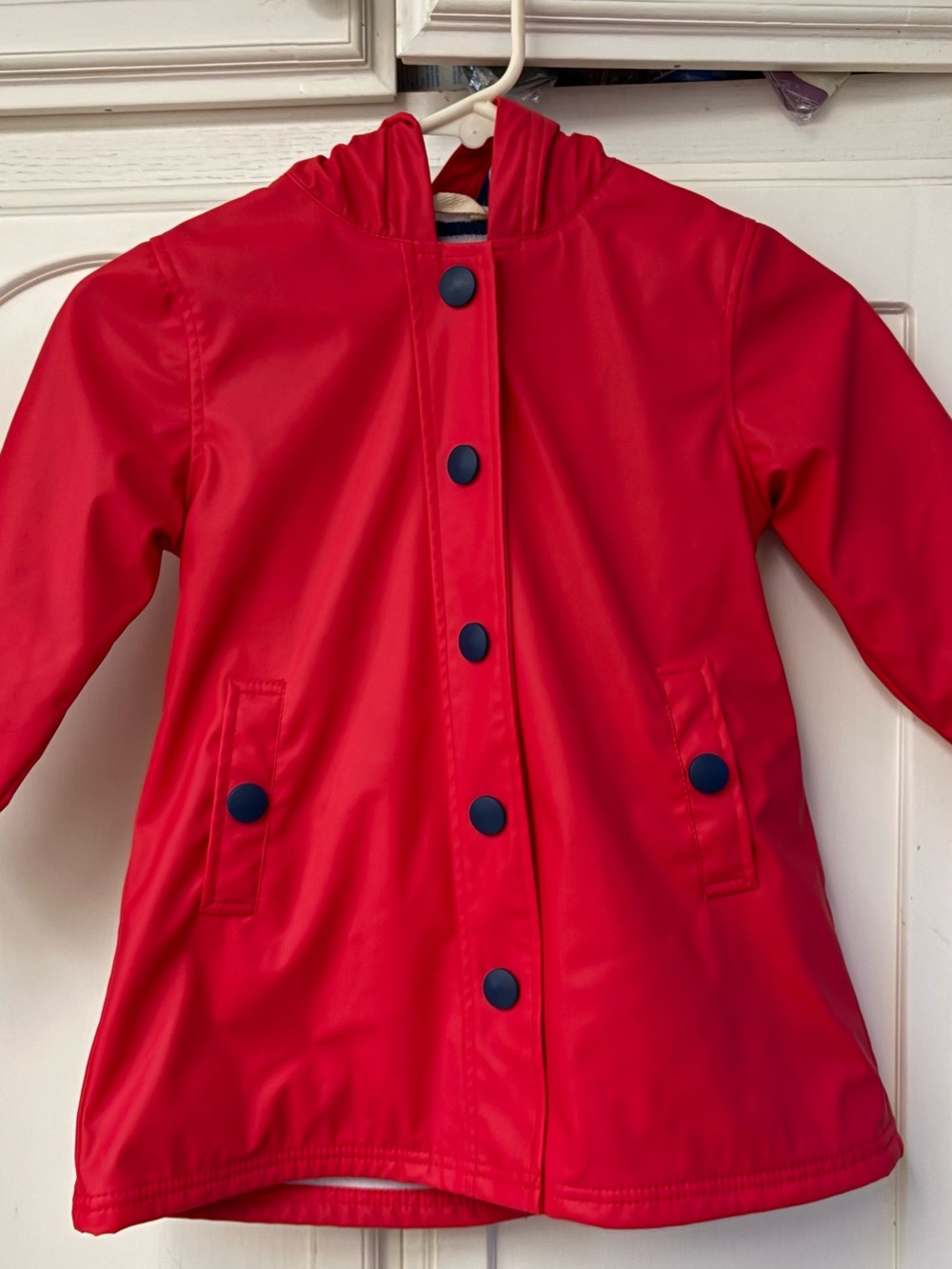 Kids Waterproof Red Hooded Raincoat
